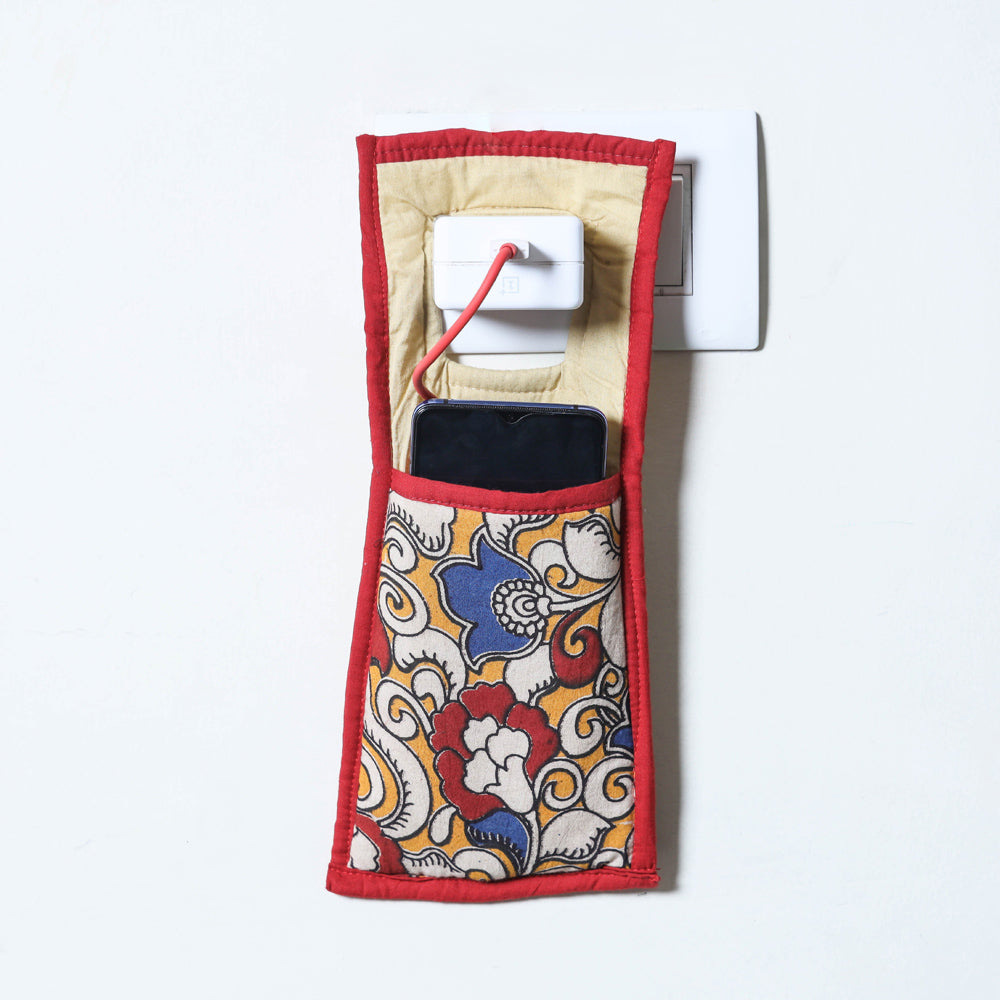 Multicolor Handmade Cotton Fabric Mobile Charging Holder 