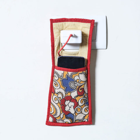 Multicolor Handmade Cotton Fabric Mobile Charging Holder 