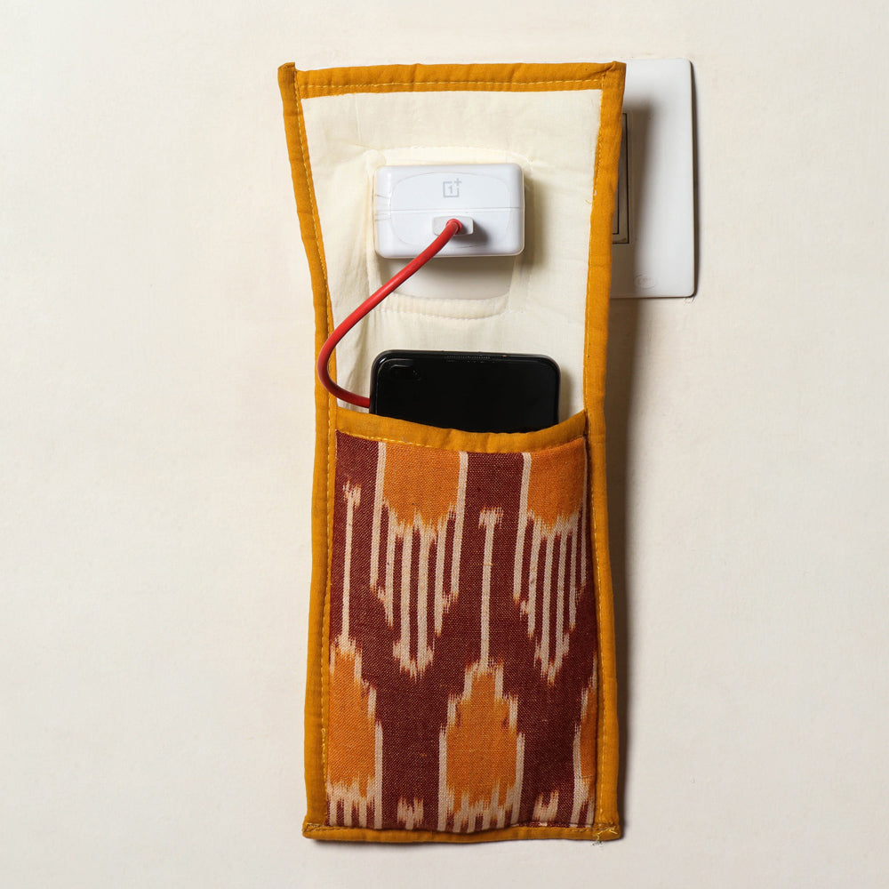 Multicolor Handmade Cotton Fabric Mobile Charging Holder 