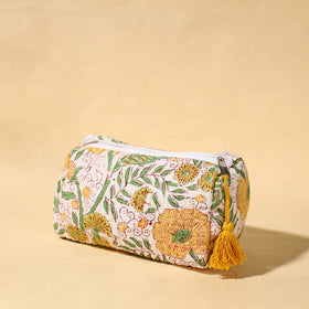  Handmade Cotton Fabric Quilted Utility Pouch With Tassel 