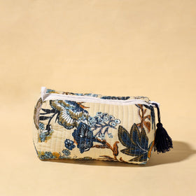  Handmade Cotton Fabric Quilted Utility Pouch With Tassel 