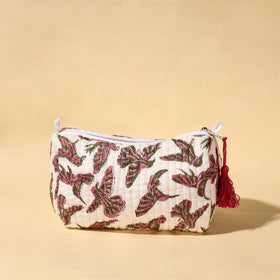  Handmade Cotton Fabric Quilted Utility Pouch With Tassel 