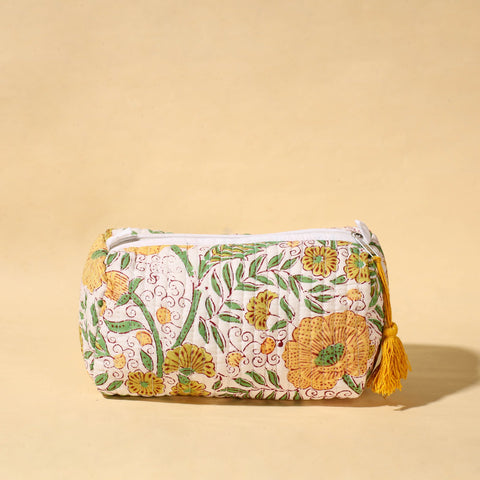  Handmade Cotton Fabric Quilted Utility Pouch With Tassel 