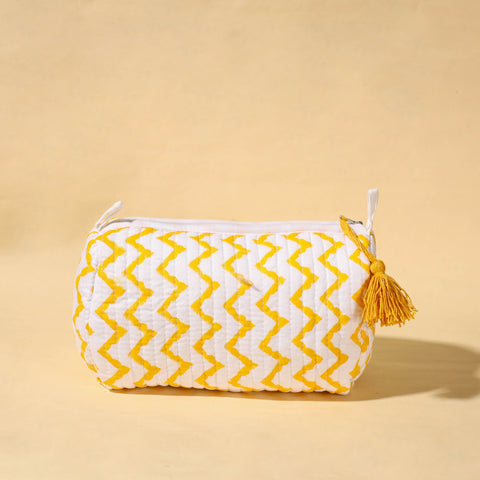  Handmade Cotton Fabric Quilted Utility Pouch With Tassel 