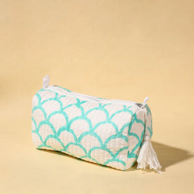  Handmade Cotton Fabric Quilted Utility Pouch With Tassel 
