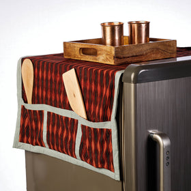 Multicolor Handmade Cotton Fridge Top Cover with Multiple Pockets 