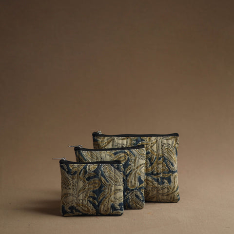 Multicolor Handmade Cotton Multipurpose Utility Pouches (set of 3)