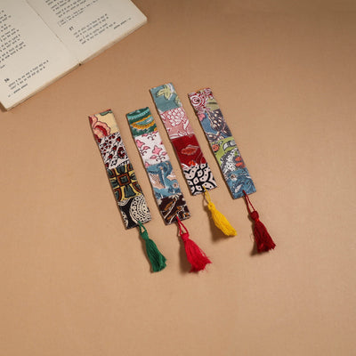 Multicolor - handmade cotton patchwork fabric bookmark (set