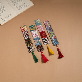 Multicolor - handmade cotton patchwork fabric bookmark (set