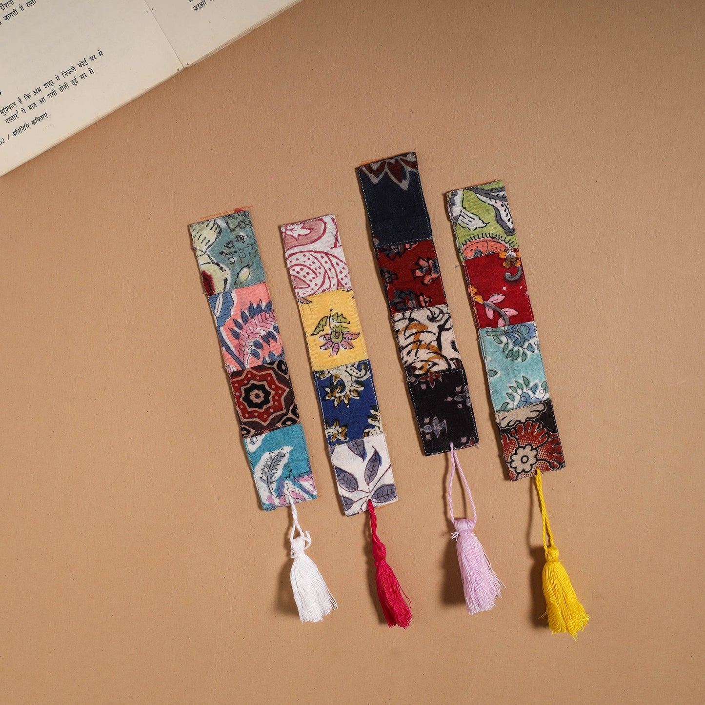 Multicolor - handmade cotton patchwork fabric bookmark (set