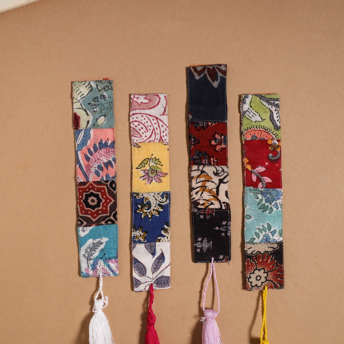 Multicolor - handmade cotton patchwork fabric bookmark (set