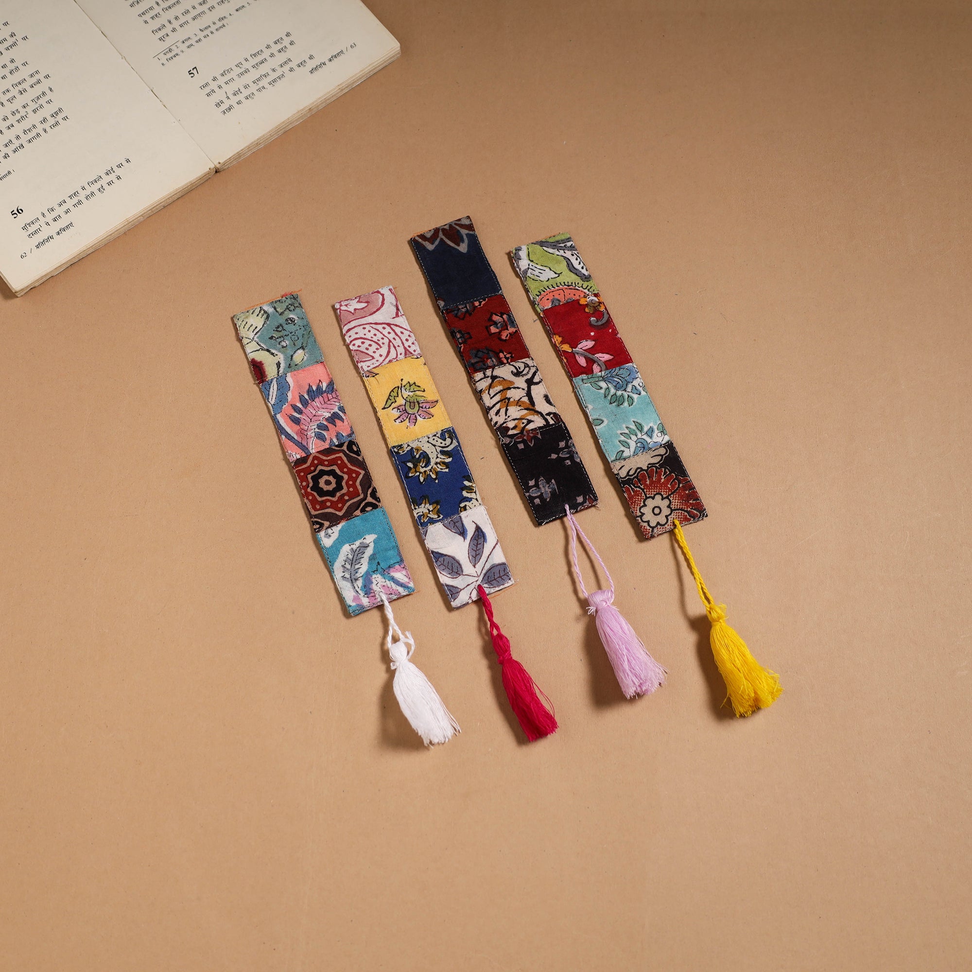 Multicolor - handmade cotton patchwork fabric bookmark (set