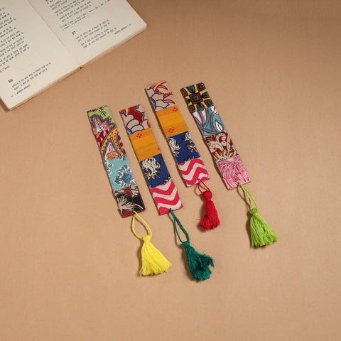Multicolor - handmade cotton patchwork fabric bookmark (set