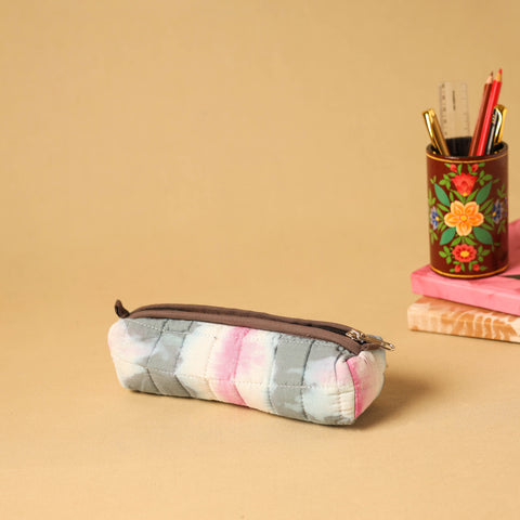 Multicolor - handmade cotton quilted pencil pouch 28