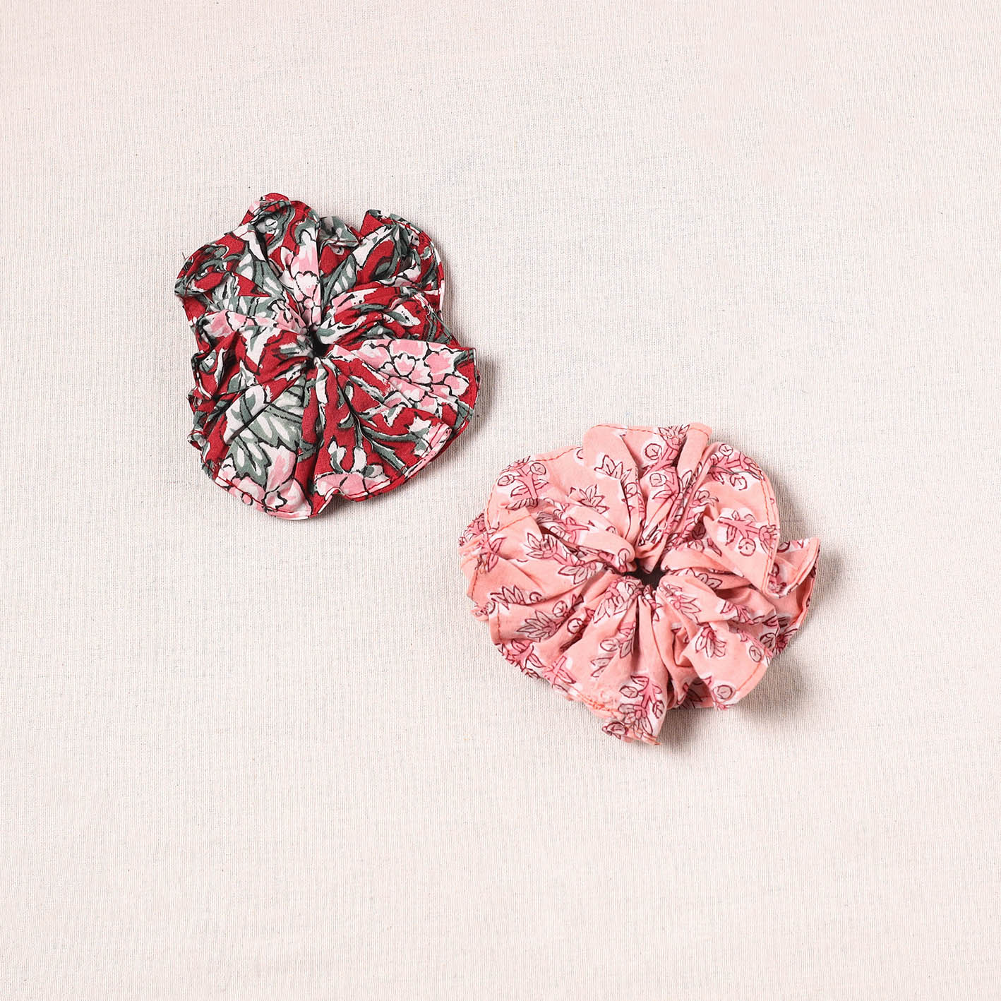 Multicolor - handmade cotton rubber bands/scrunchies (set