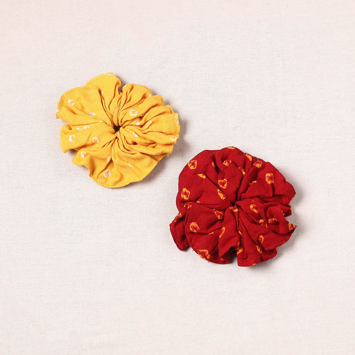 Multicolor - handmade cotton rubber bands/scrunchies (set