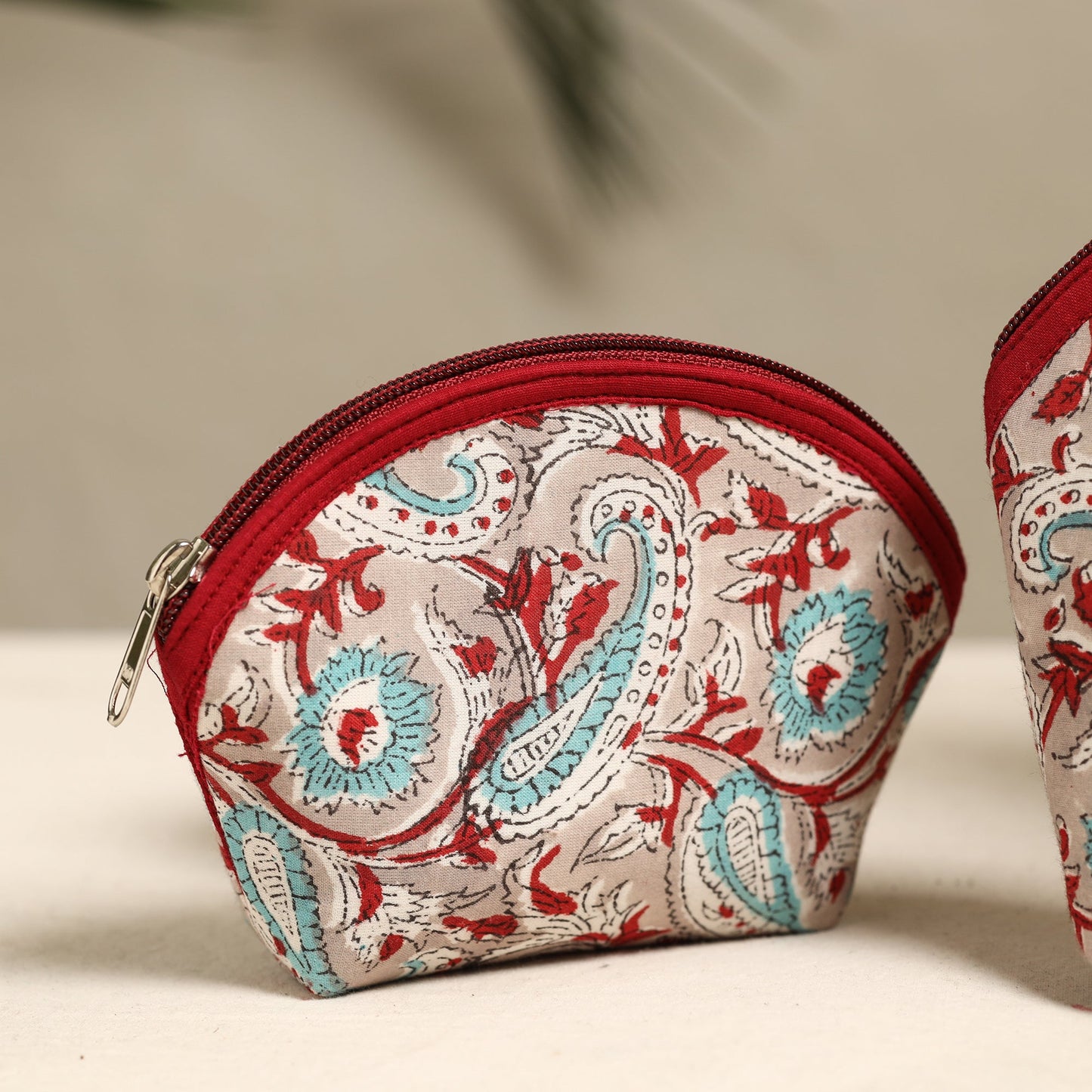 Multicolor Handmade Cotton Toiletry Bags (Set of 3) 