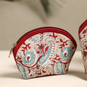 Multicolor Handmade Cotton Toiletry Bags (Set of 3) 