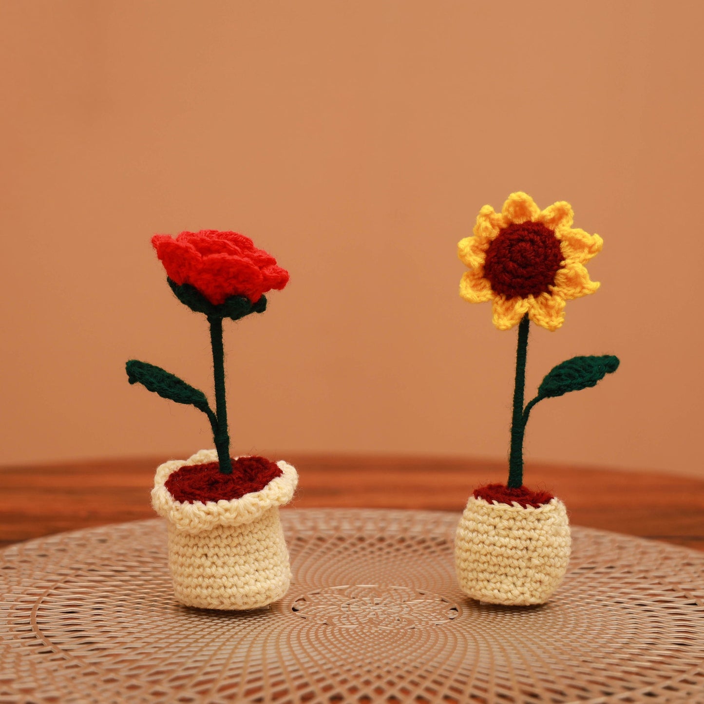 Handmade crochet flower pots (set of 2) 21 - handcrafted