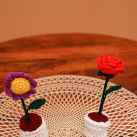 Handmade crochet flower pots (set of 2) 26 - handcrafted