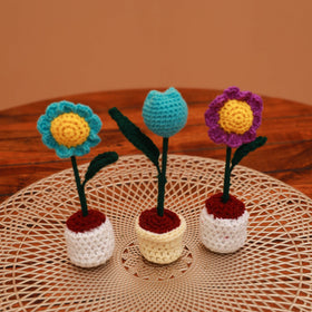 Handmade crochet flower pots (set of 3) 30 - handcrafted