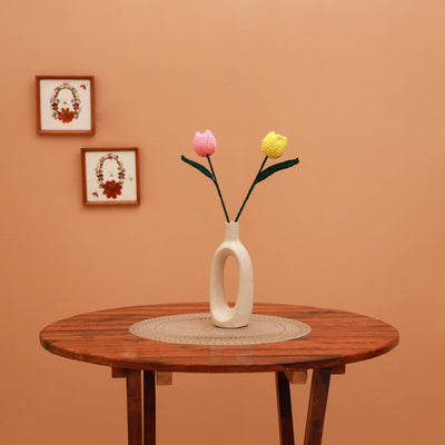 Handmade crochet flower sticks (set of 2) 03 - handcrafted