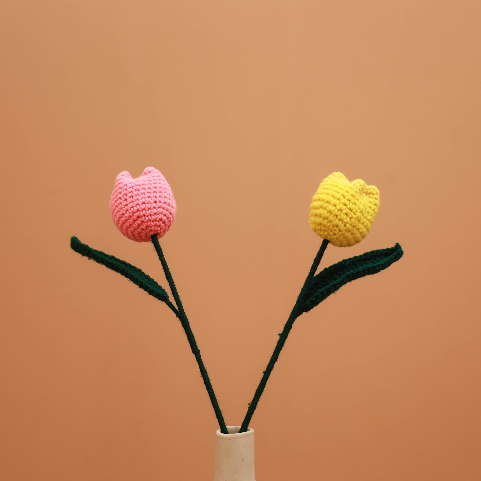 Handmade crochet flower sticks (set of 2) 03 - handcrafted