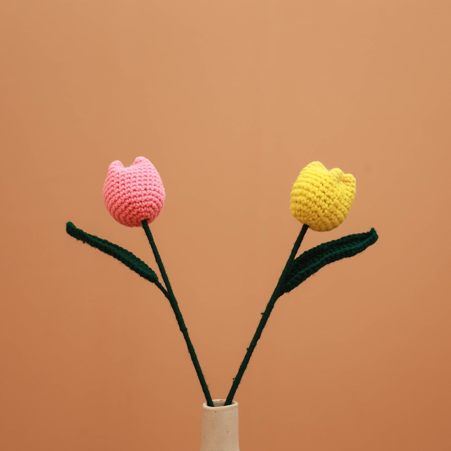 Handmade crochet flower sticks (set of 2) 03 - handcrafted