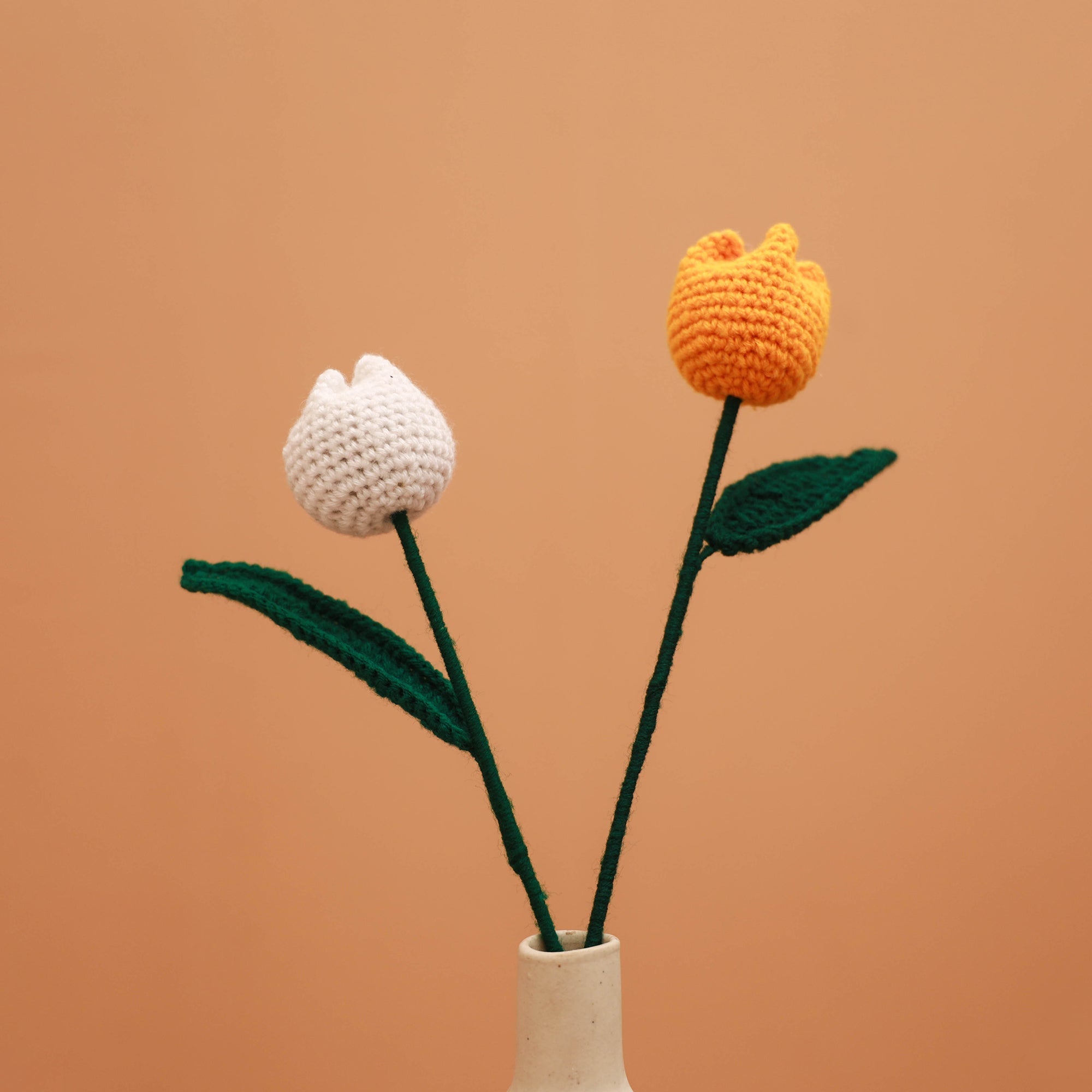 Handmade crochet flower sticks (set of 2) 04 - handcrafted