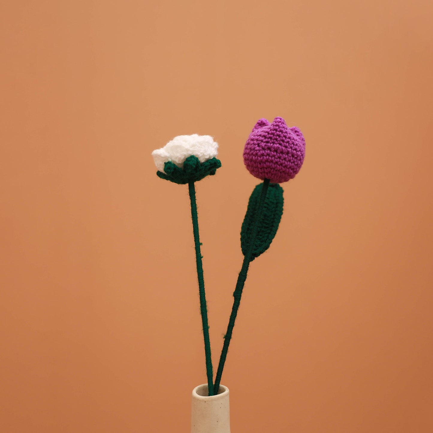 Handmade crochet flower sticks (set of 2) 07 - handcrafted