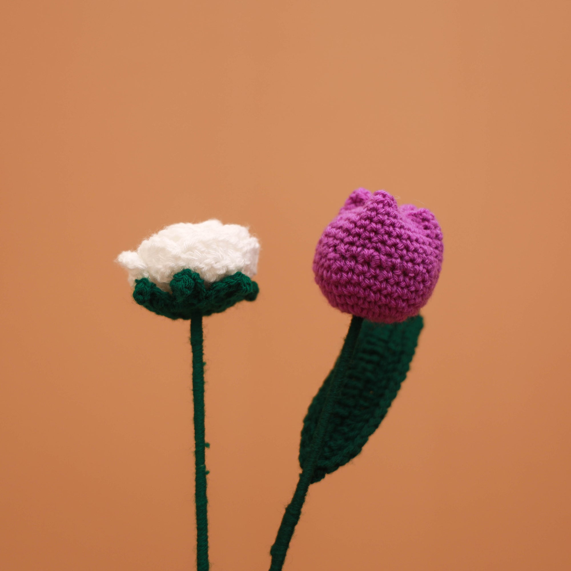 Handmade crochet flower sticks (set of 2) 07 - handcrafted