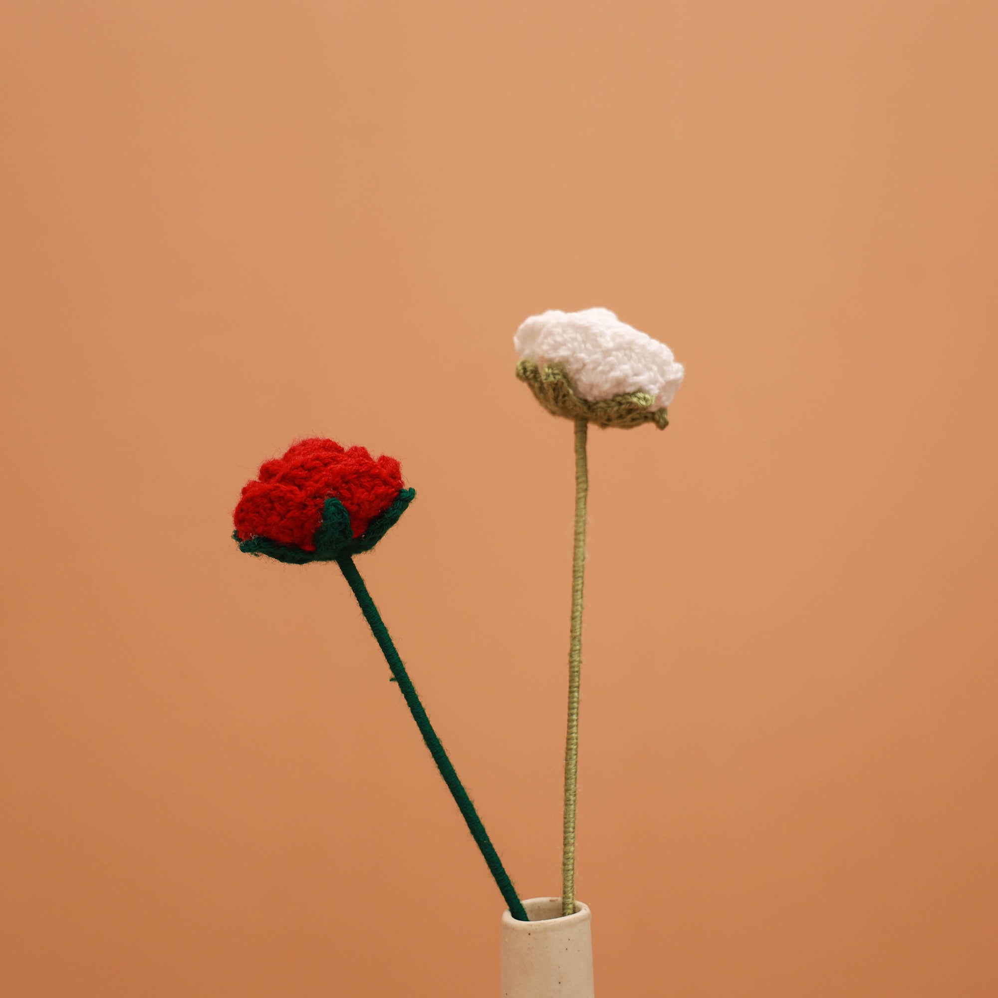 Handmade crochet flower sticks (set of 2) 08 - handcrafted