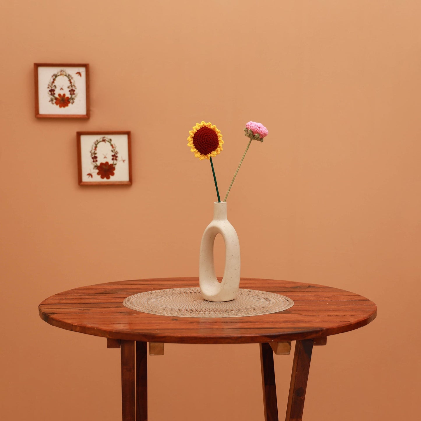 Handmade crochet flower sticks (set of 2) 09 - handcrafted