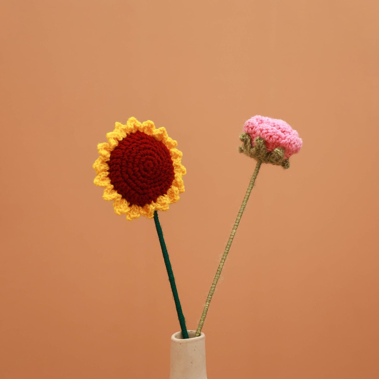 Handmade crochet flower sticks (set of 2) 09 - handcrafted