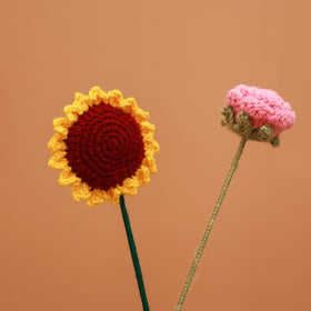 Handmade crochet flower sticks (set of 2) 09 - handcrafted