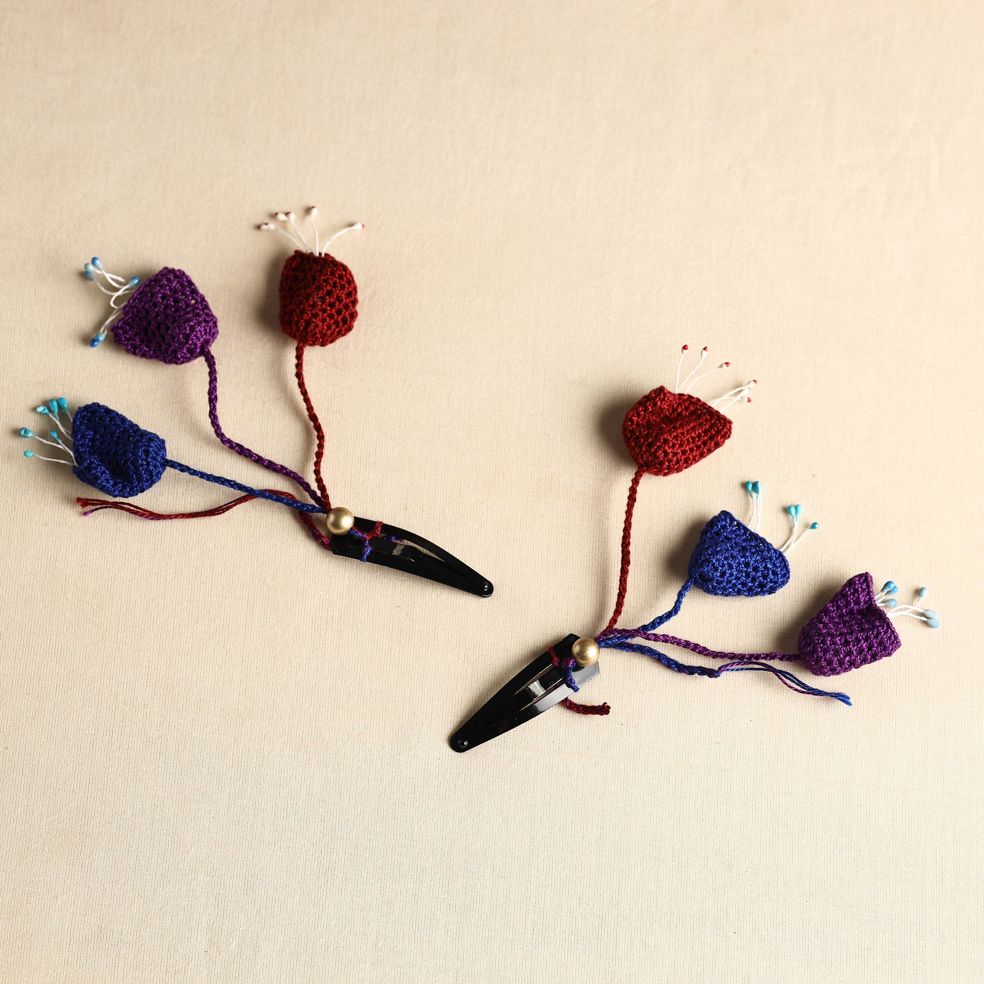  Handmade Crochet Tik-Tak Hair Clip (set of 2) 