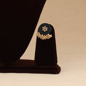 Handmade fabart choker necklace set with kundan & beads 05