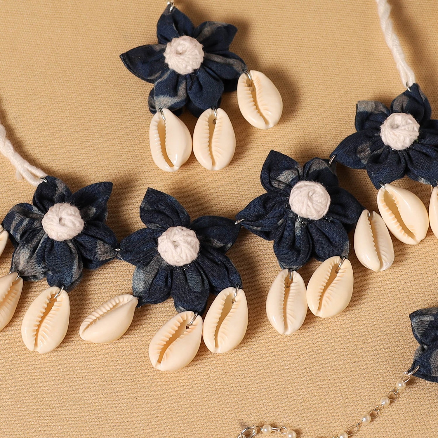 Multicolor - handmade fabart floral jewellery set 06