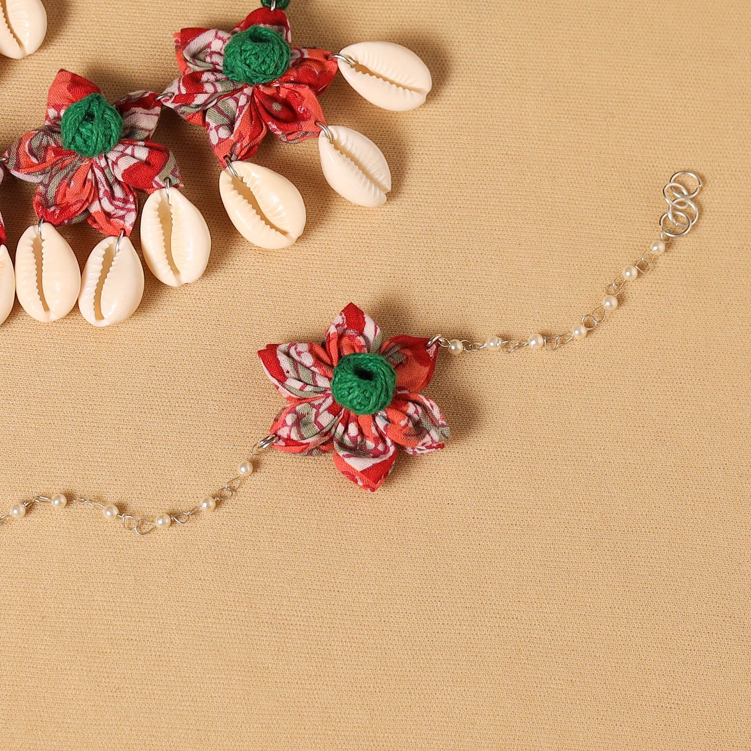 Handmade Fabart Floral Jewellery Set