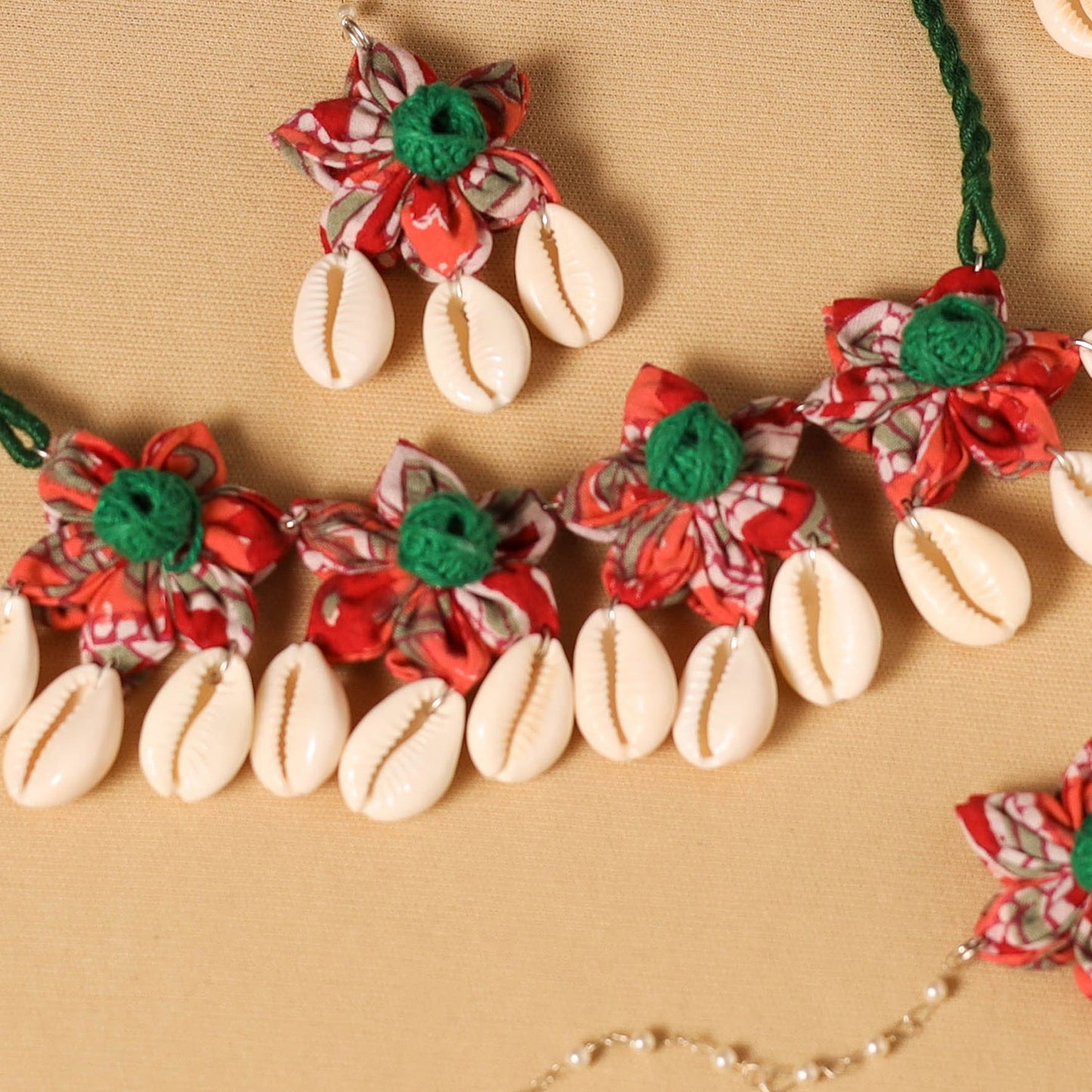 Handmade Fabart Floral Jewellery Set
