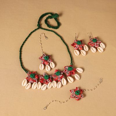 Handmade Fabart Floral Jewellery Set