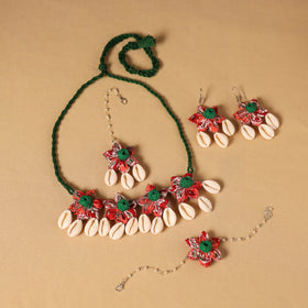 Handmade Fabart Floral Jewellery Set