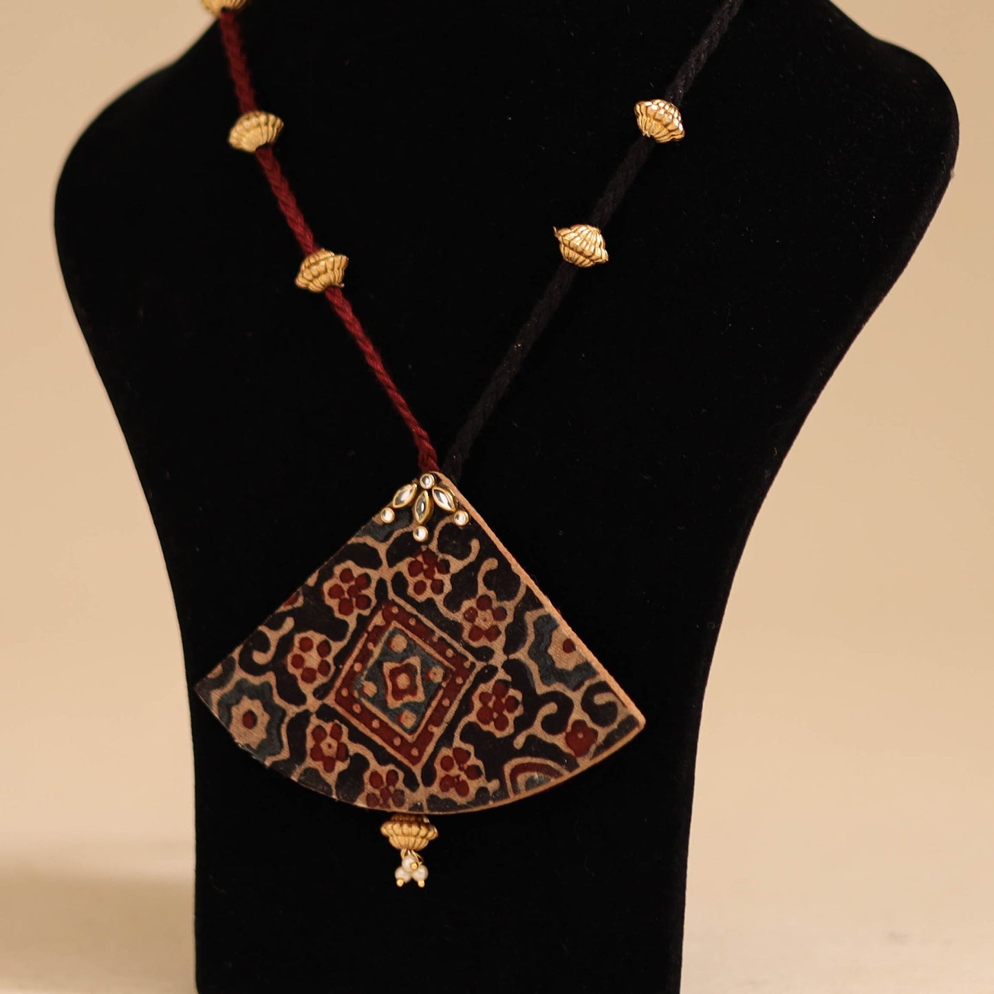 Multicolor - handmade fabart pendant necklace 17