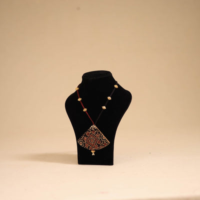 Multicolor - handmade fabart pendant necklace 17