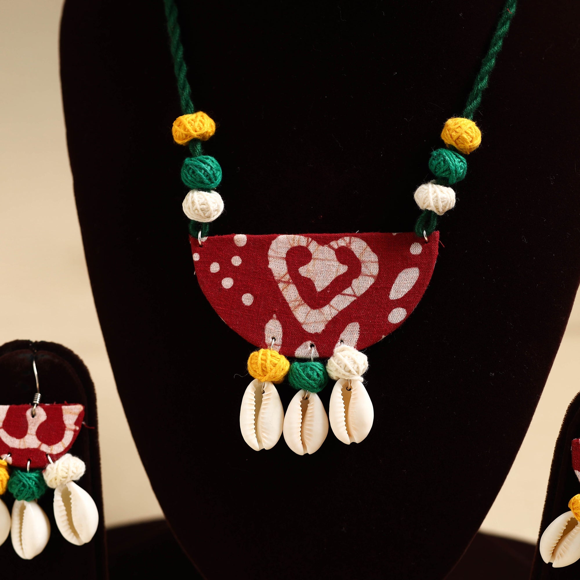 Multicolor - handmade fabart shell necklace set 29