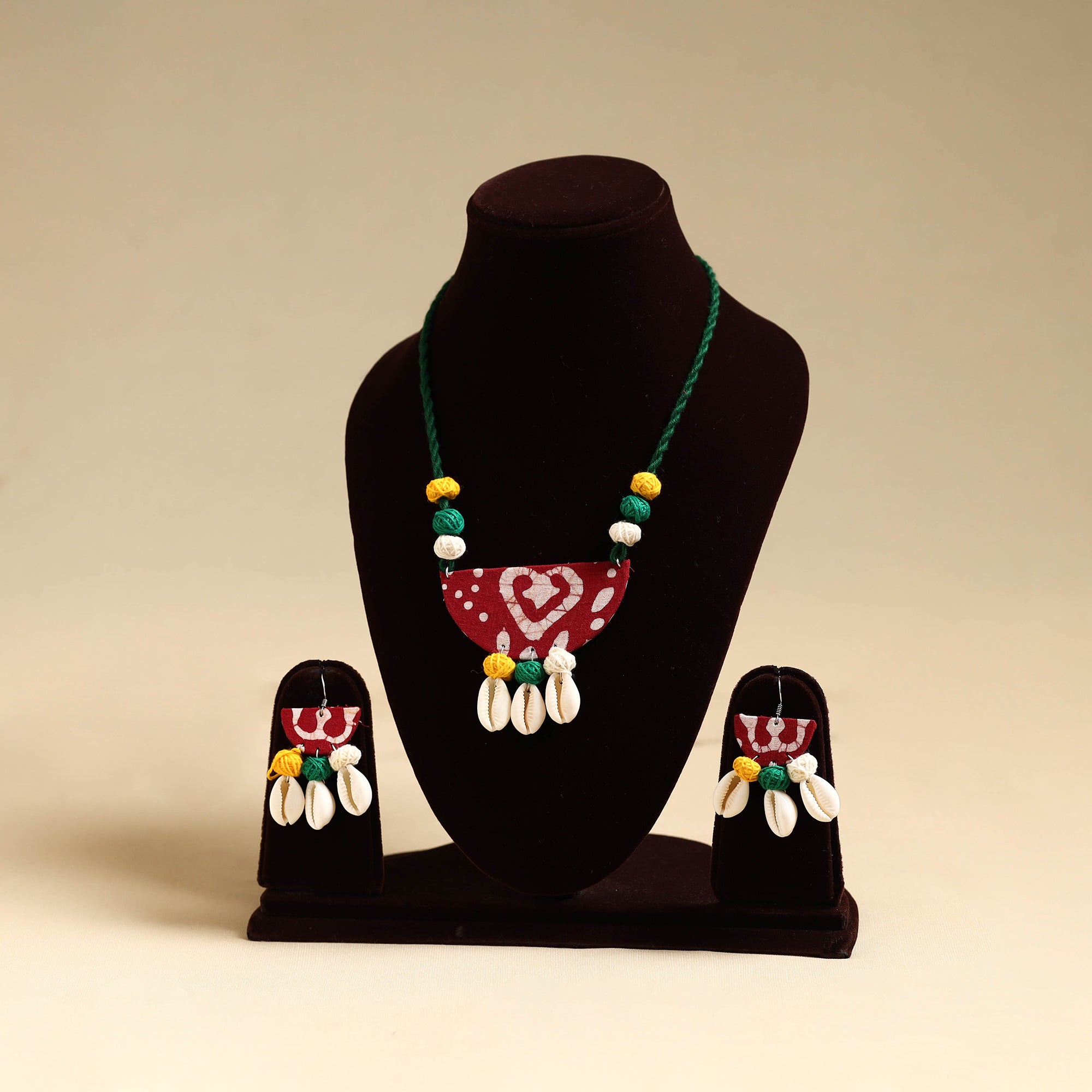 Multicolor - handmade fabart shell necklace set 29