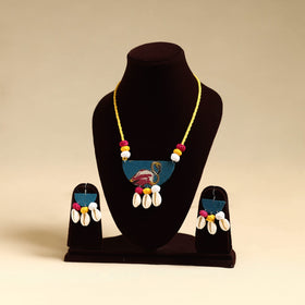 Multicolor - handmade fabart shell necklace set 33