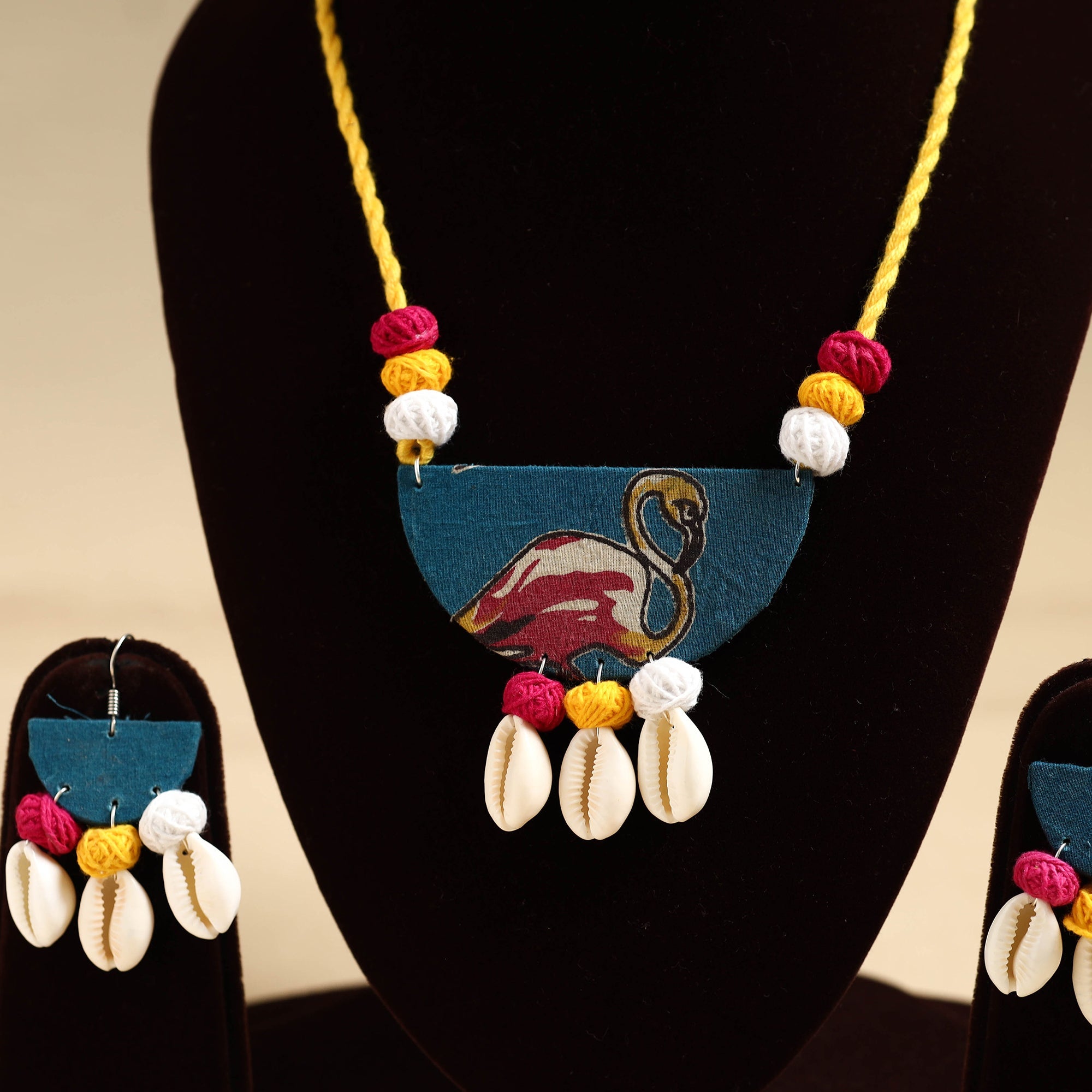 Multicolor - handmade fabart shell necklace set 33