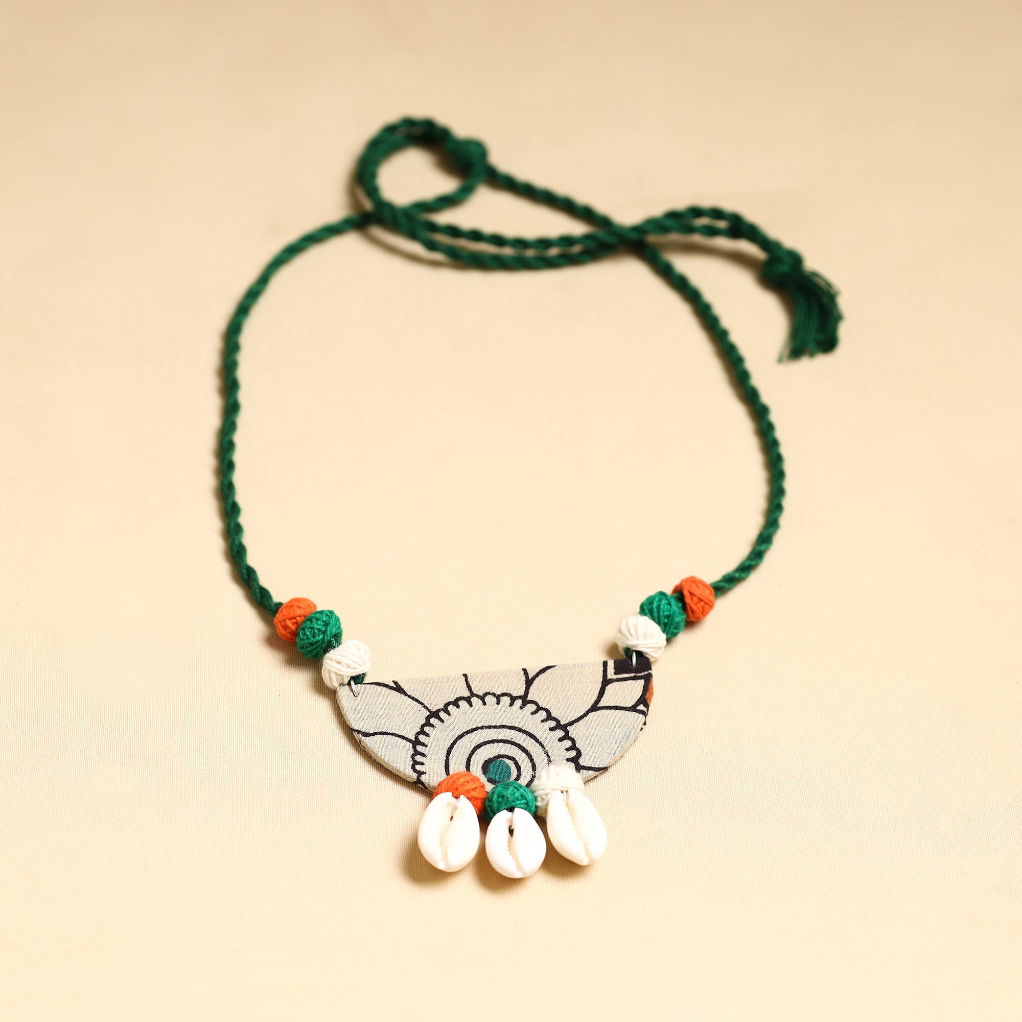 Multicolor - handmade fabart shell necklace set 35