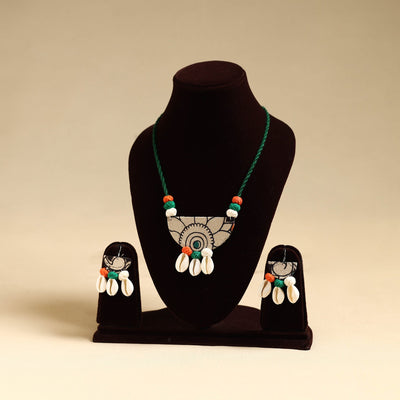 Multicolor - handmade fabart shell necklace set 35